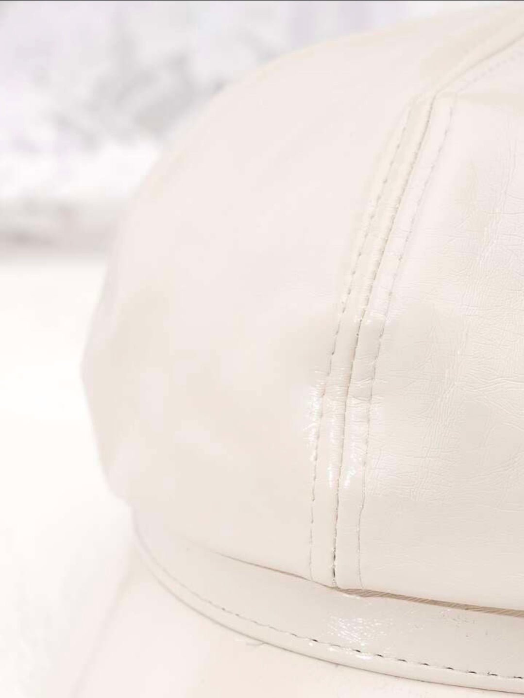 PU Leather Newsboy Cap – Vintage Style Baker Boy Hat