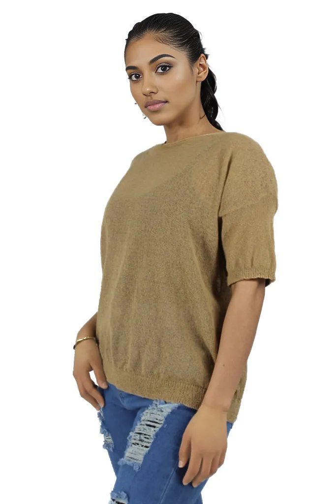 Sheer Loose Short Sleeve Top XD21