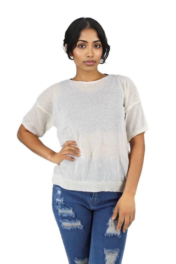 Sheer Loose Short Sleeve Top XD21