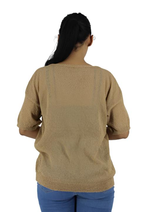 Sheer Loose Short Sleeve Top XD21