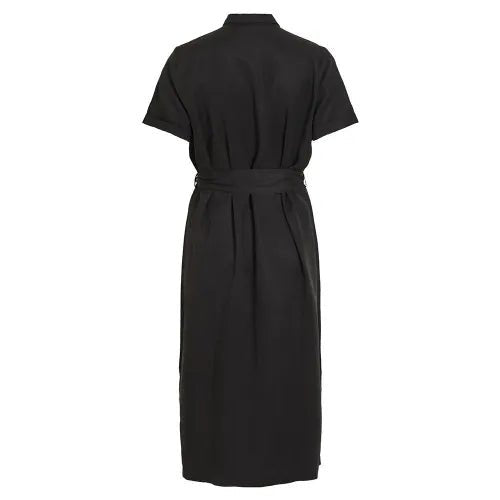 Short Sleeve Button Up Midi Shirt Dress With Belt XD21