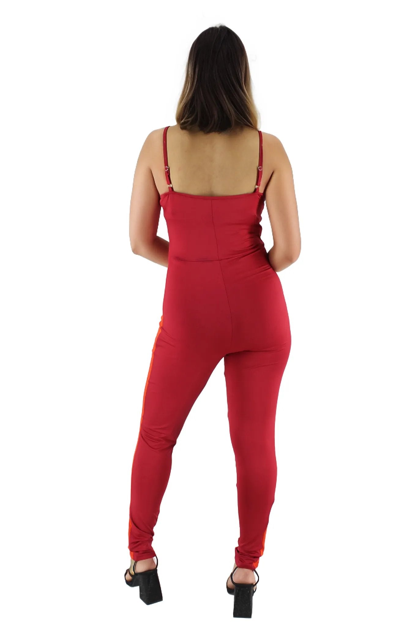 Side Stripe Spaghetti Strap Jumpsuit XD21