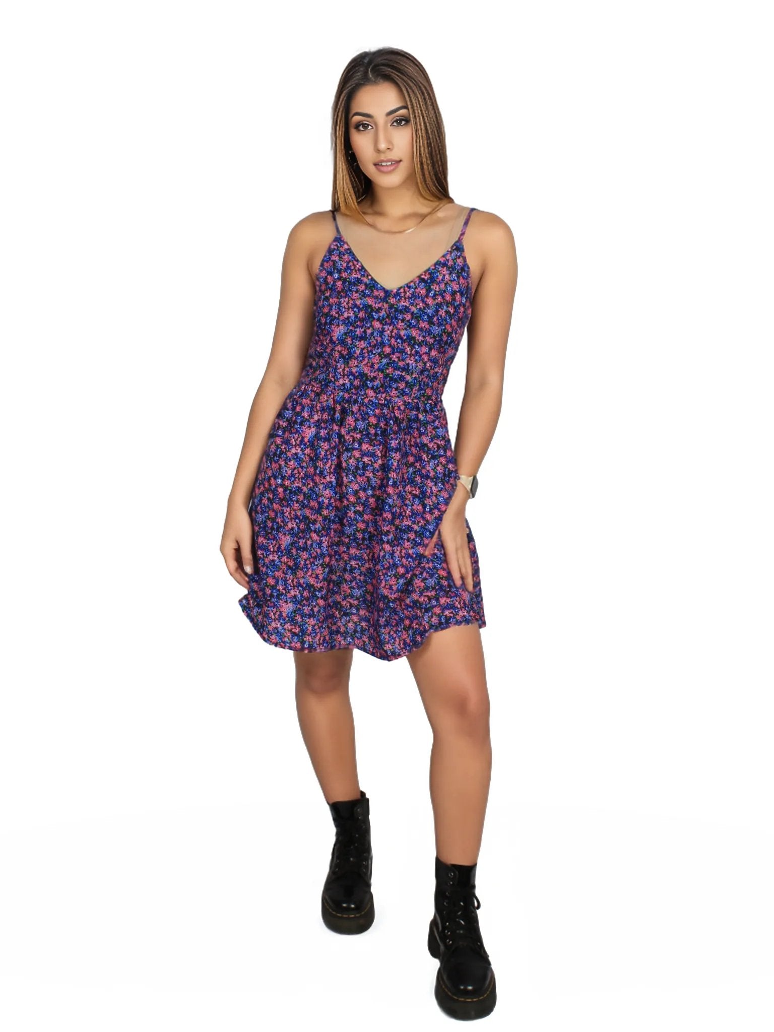 Spaghetti Strap Mini Ditsy Dress XD21