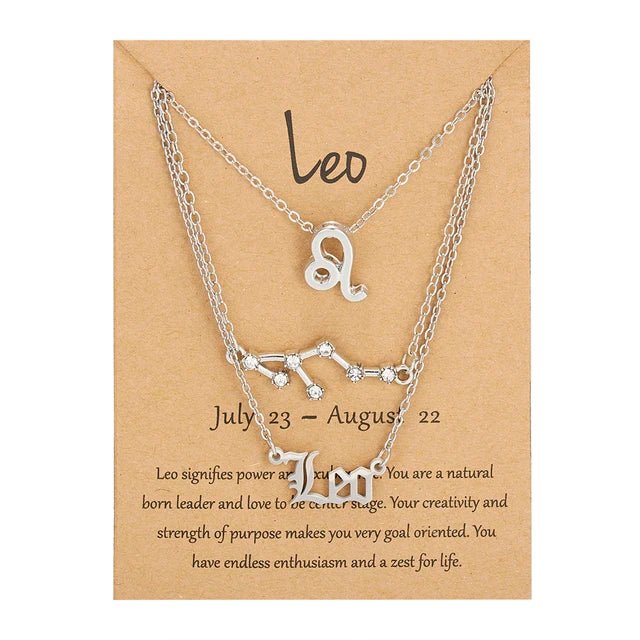 Star Sign Zodiac 3pc Necklace Set XD21