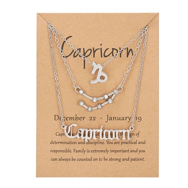 Star Sign Zodiac 3pc Necklace Set XD21