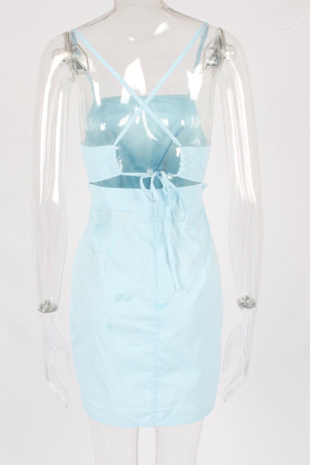 Summer mini dress with slit - XD21