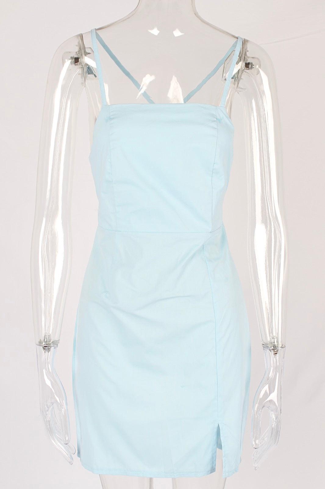Summer mini dress with slit - XD21