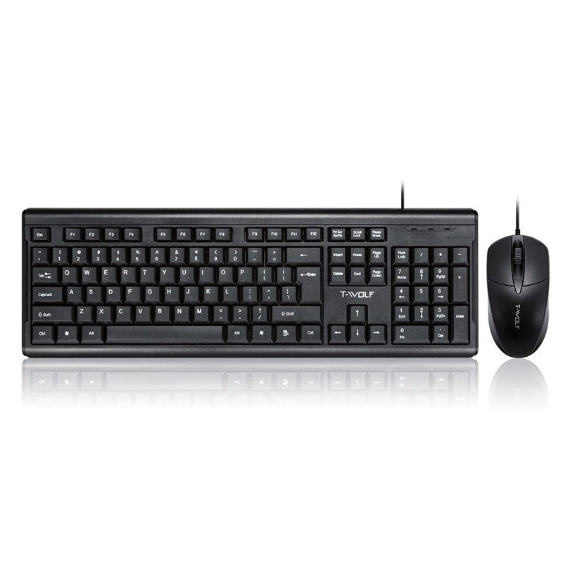 T-WOLF TF500 Keyboard and Mouse Combo USB Wired Keyboard XD21
