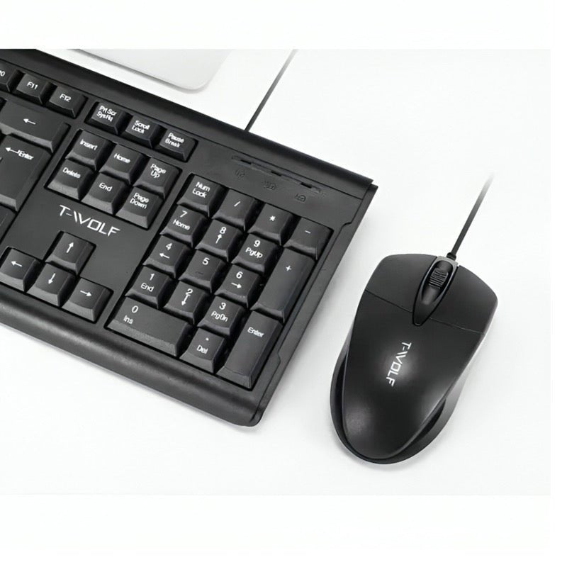 T-WOLF TF500 Keyboard and Mouse Combo USB Wired Keyboard XD21