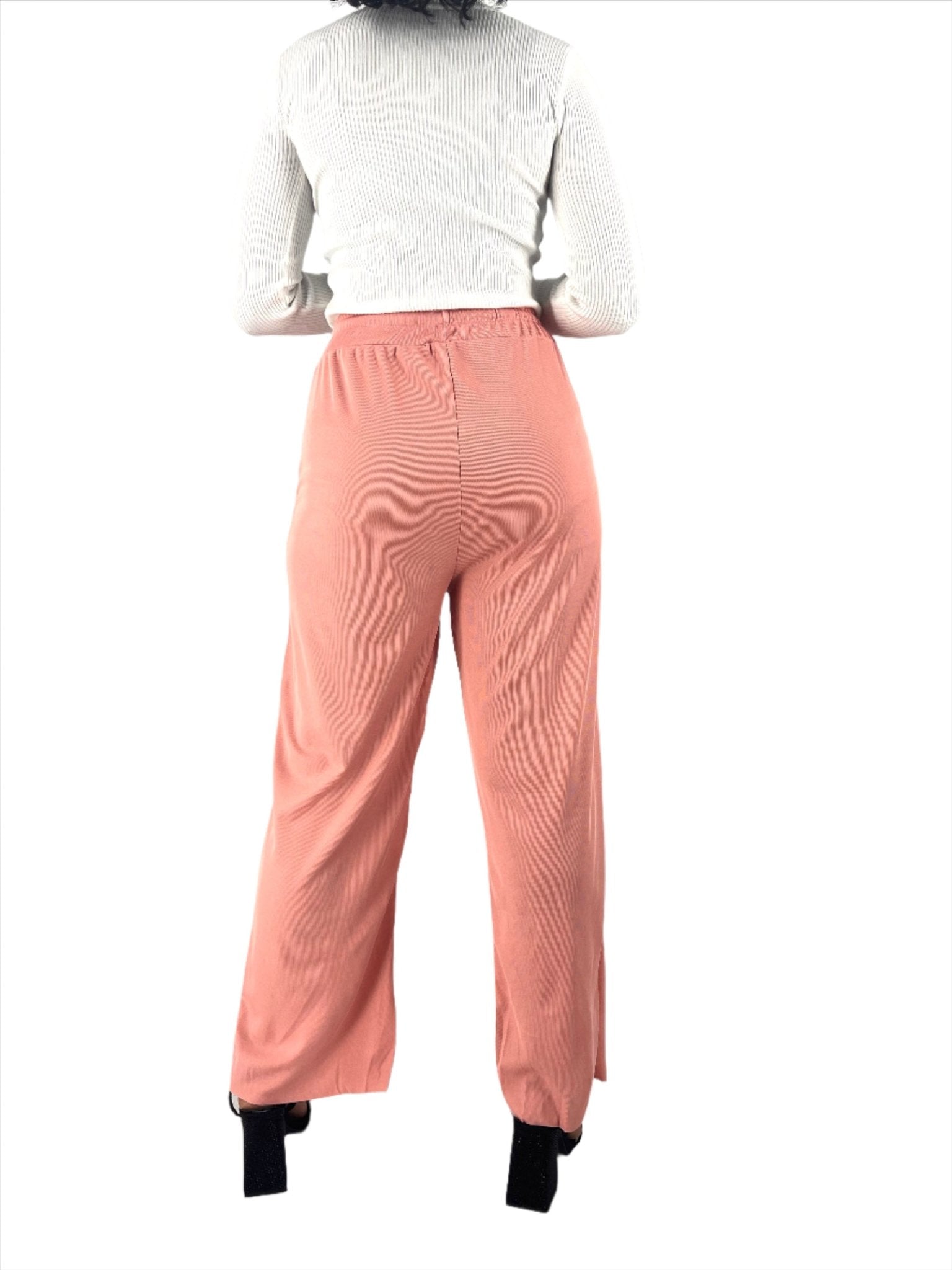 Thin Ribbed Knitted Slit Pants XD21