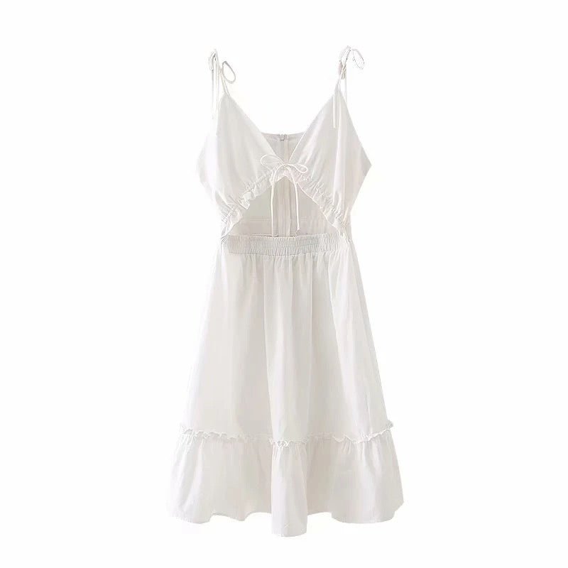 Tie Front Ruffle Hem Cami Dress XD21