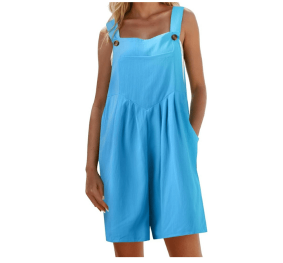 Casual Sleeveless Pinafore Jumpsuit - Overall Romper