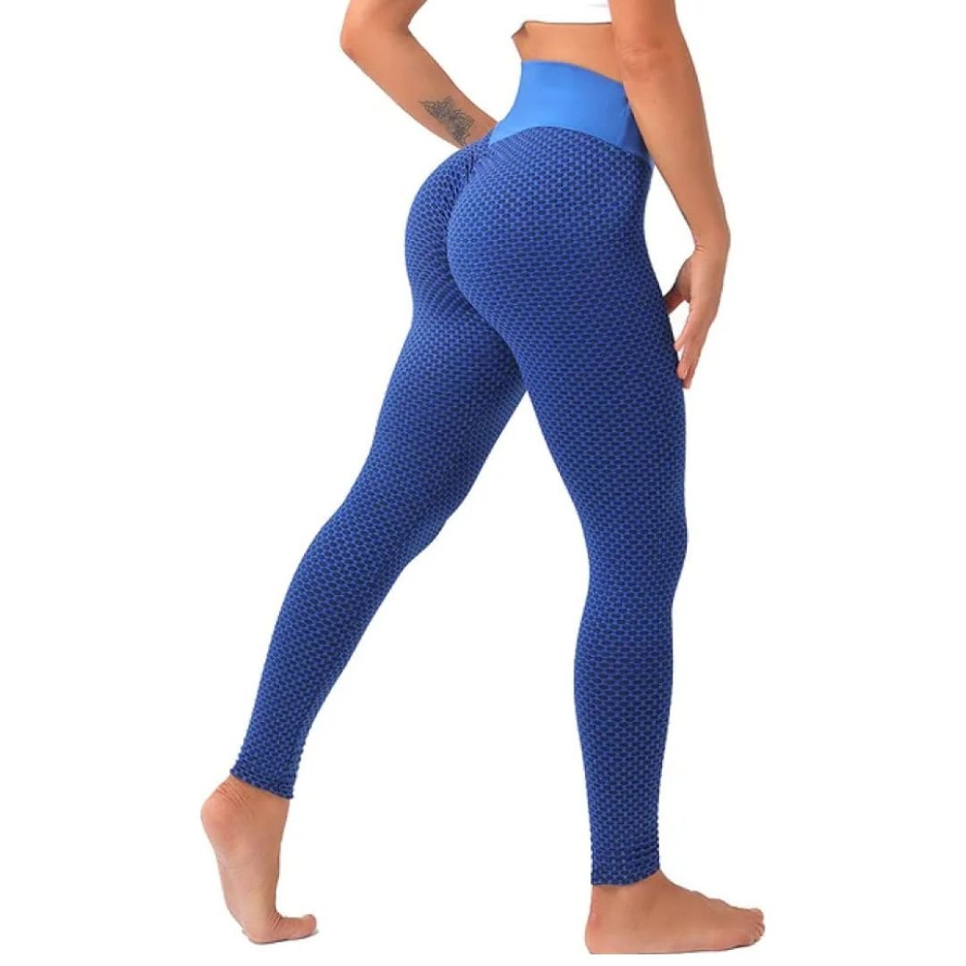 Sporty Honeycomb High-Waisted Stretchy Leggings