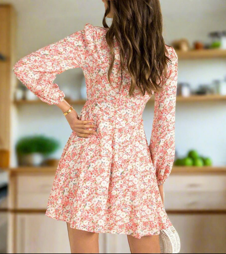 Floral Cutout Mini Dress - Chic & Feminine Look