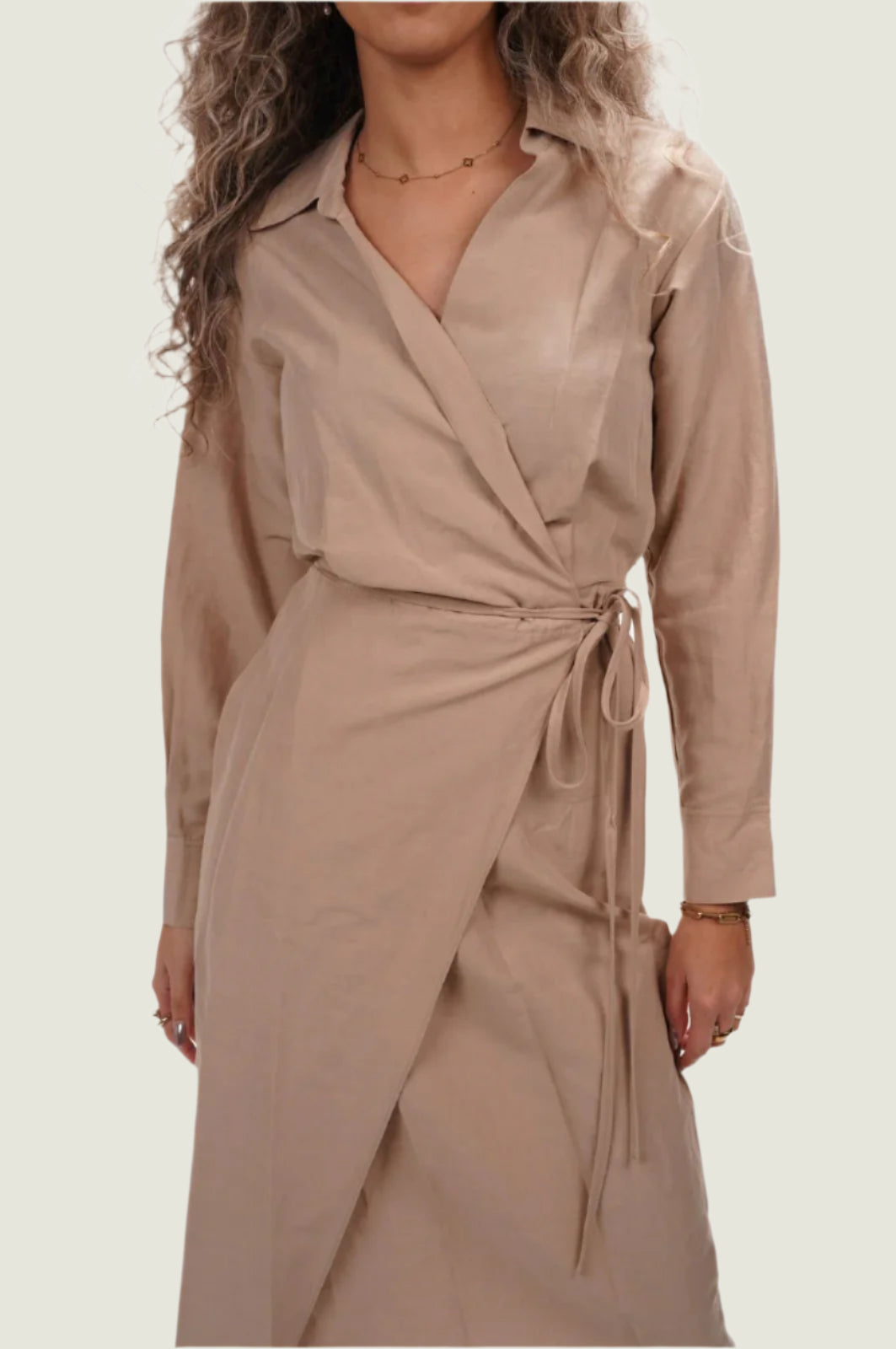 Flattering Wrap Style Shirt Dress