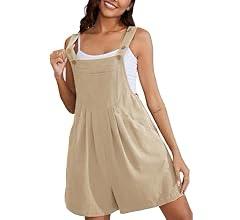 Casual Sleeveless Pinafore Jumpsuit - Overall Romper
