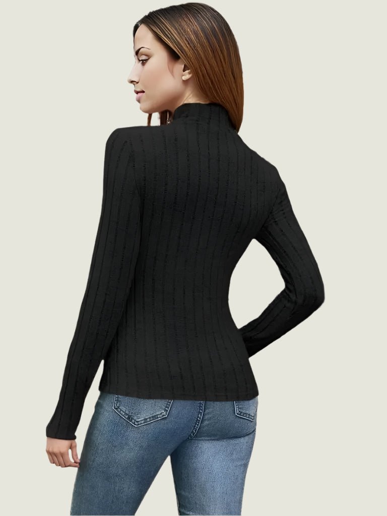 Elegant Ribbed Turtleneck Top