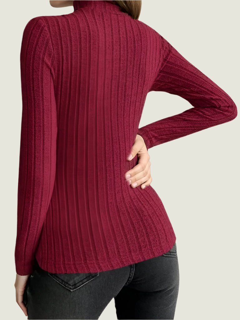 Elegant Ribbed Turtleneck Top