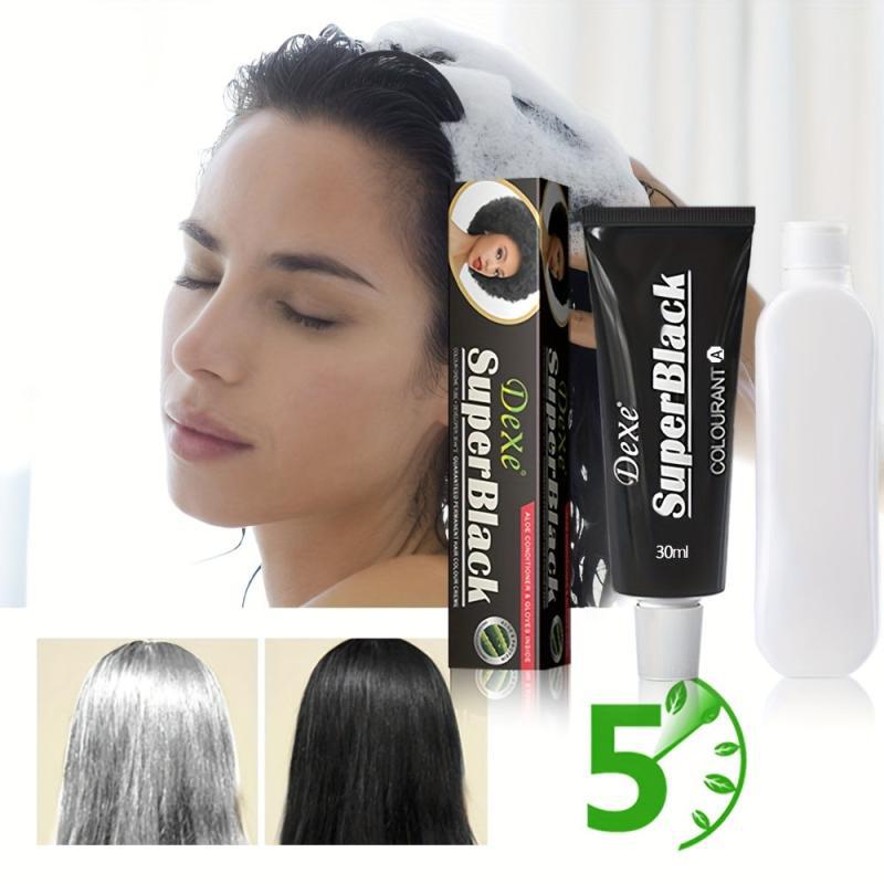 Super Black Hair Dye Cream Tube 30ml – Long-Lasting Natural Color for Shiny Hair