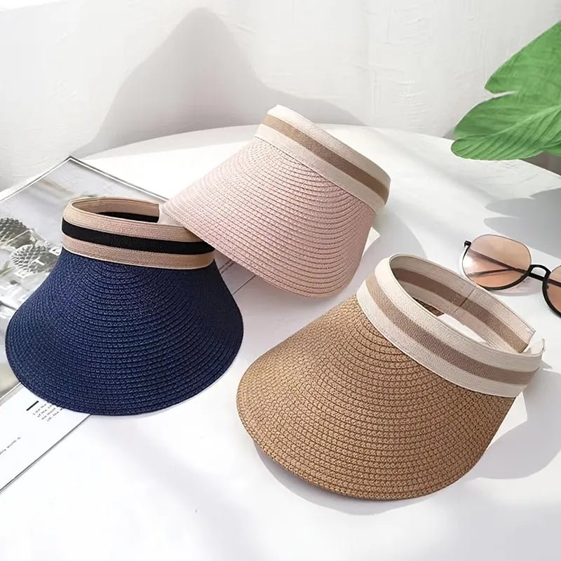 Straw Sun Visor Hat – Wide Brim Summer Cap