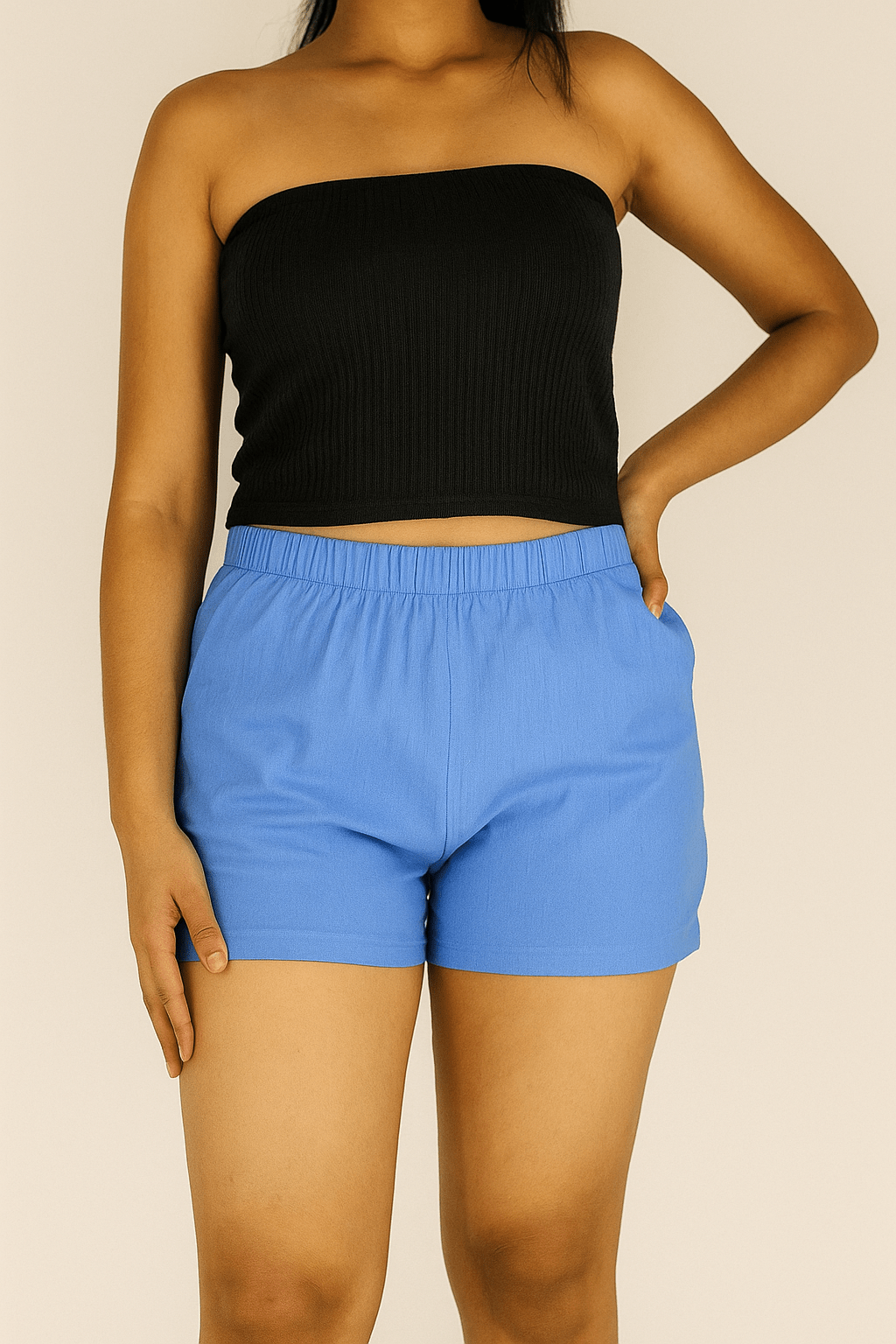 Petite Casual Elastic Waist Shorts
