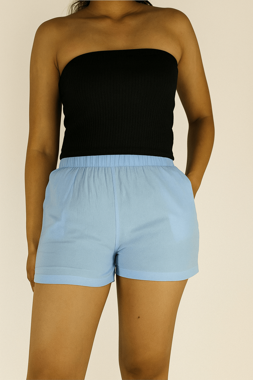 Petite Casual Elastic Waist Shorts