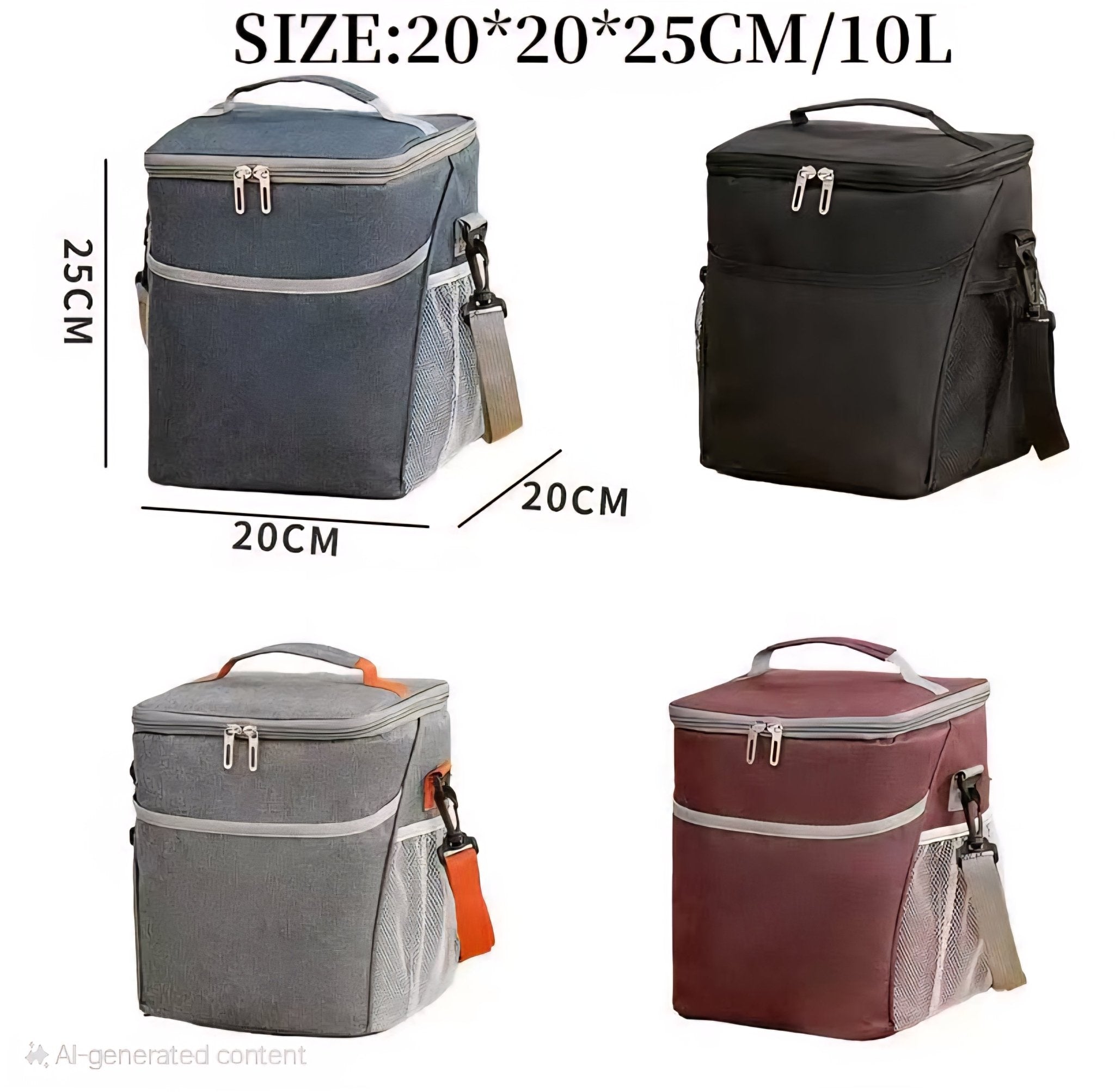 Insulated Lunch Bag 10L – Portable Food Cooler Tote - LX20