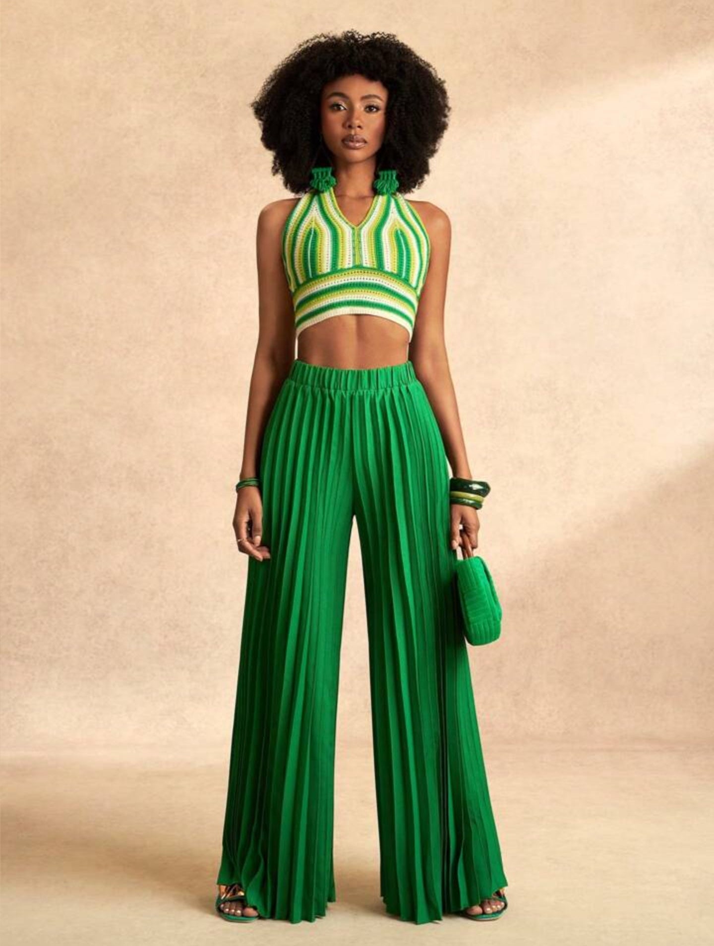 High Waist Pleated Wide Leg Pants – Elegant Flowy Palazzo Trousers