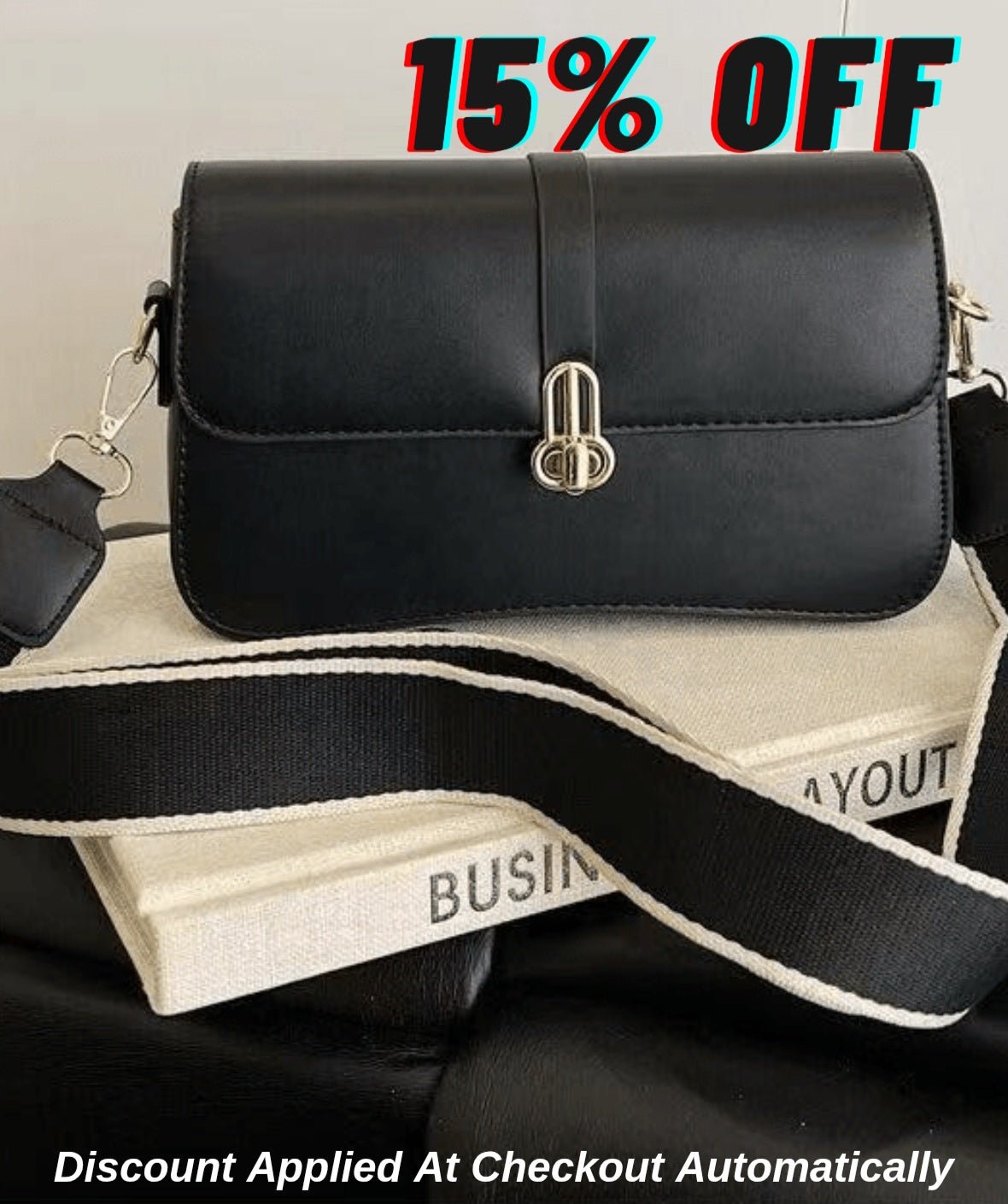 Sleek PU Leather Shoulder Bag – Classic Style with Modern Strap 8002#