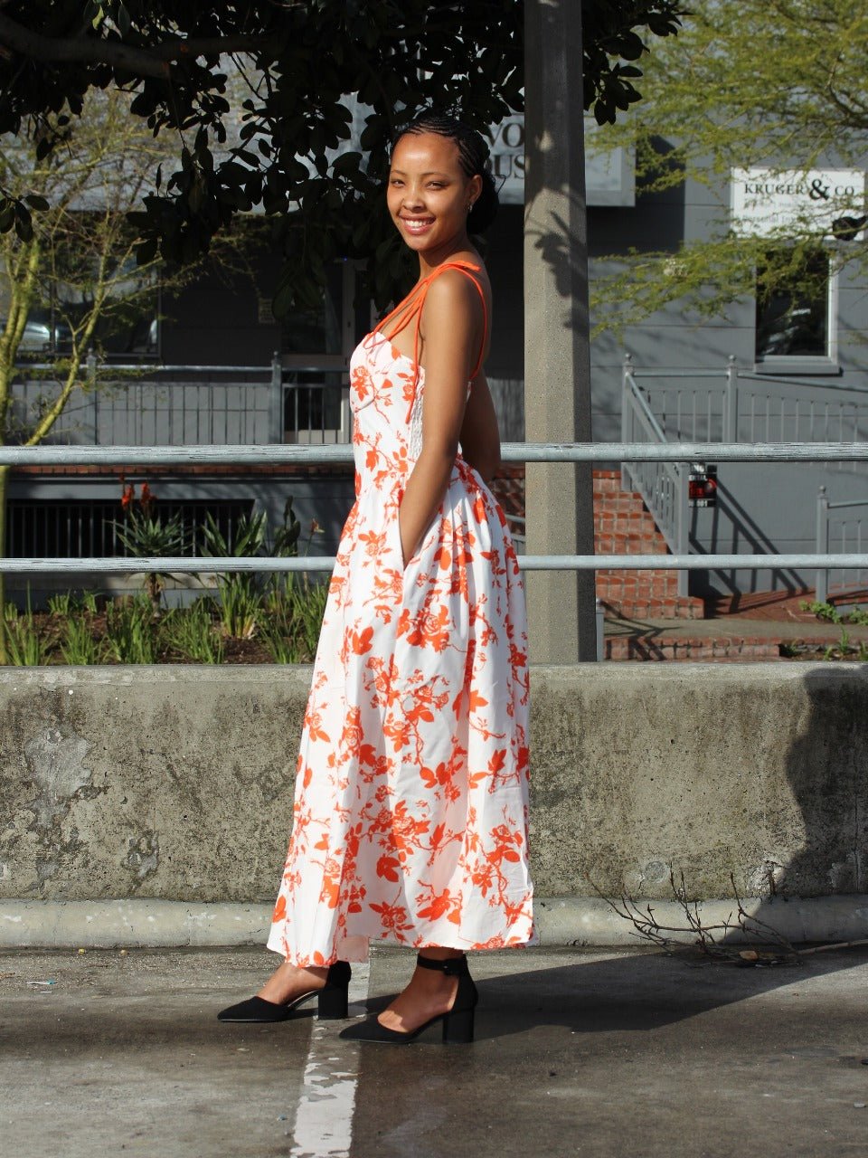 Tie Strap Sweetheart Maxi Dress