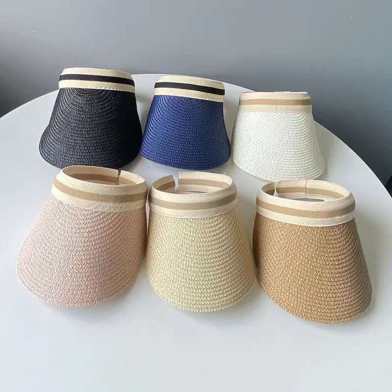 Straw Sun Visor Hat – Wide Brim Summer Cap