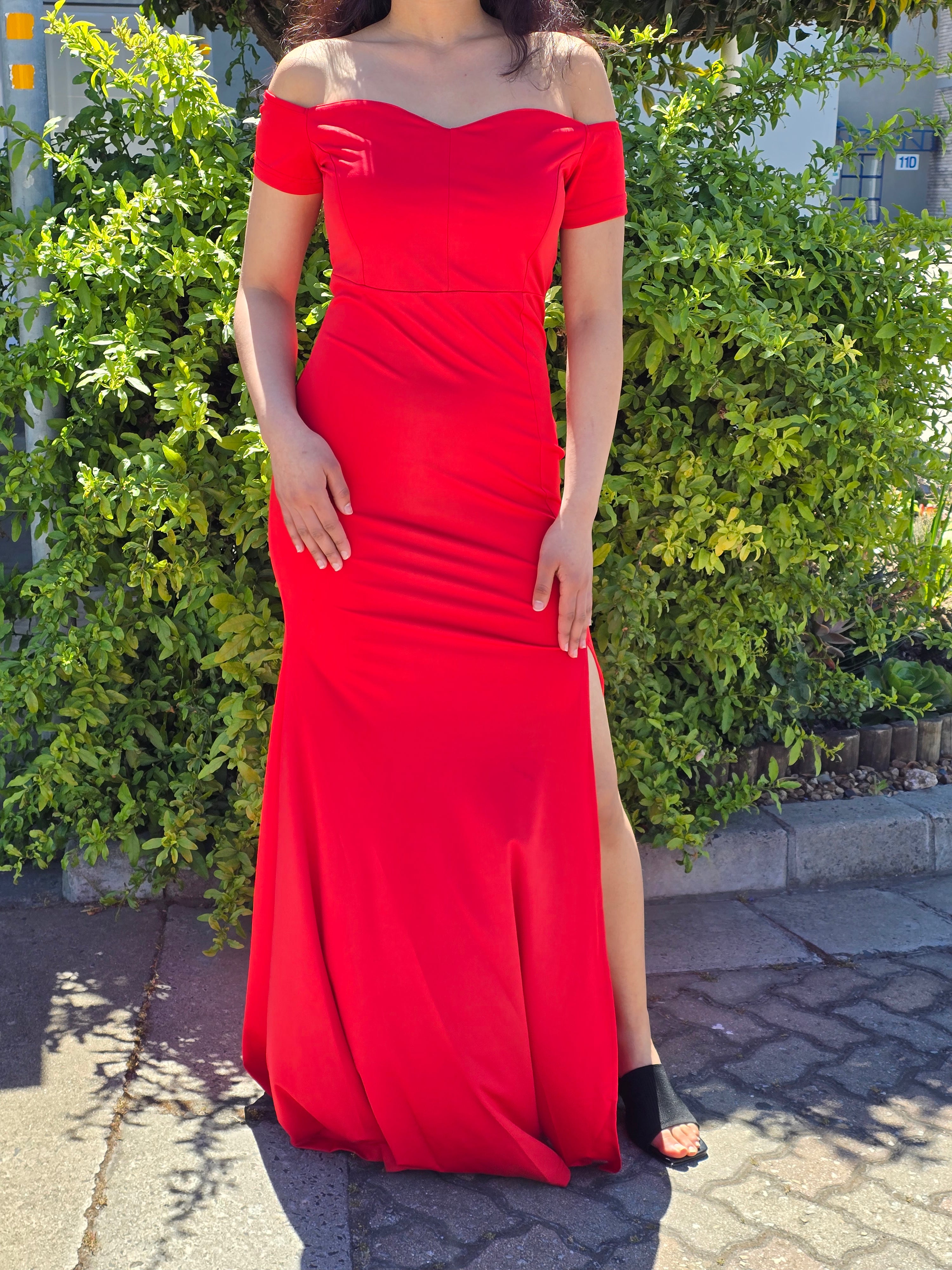 Off Shoulder Thigh Slit Maxi Mermaid Dress