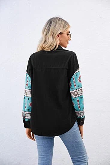 Corduroy Button-Up Shirt – Soft Textured Oversized Fit