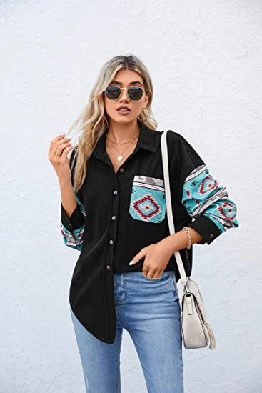 Corduroy Button-Up Shirt – Soft Textured Oversized Fit