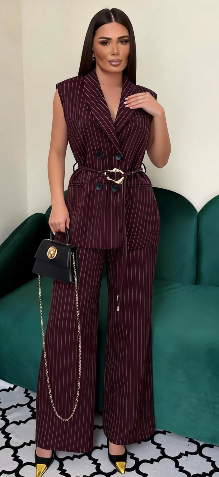 Crop Top Colourblock Two Pice Tracksuit set - XD21