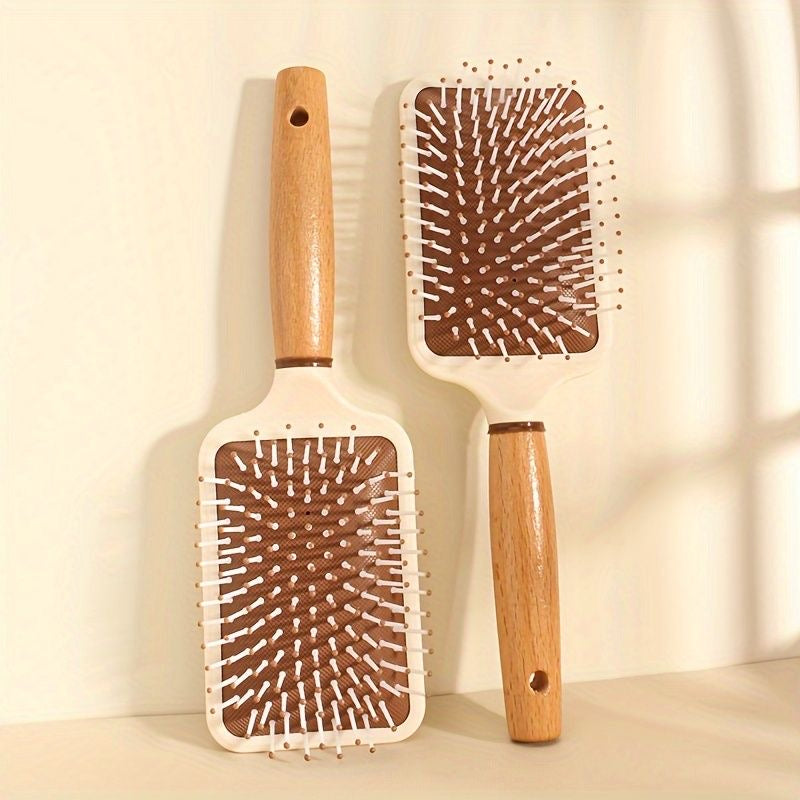 Cushion Hair Brush With Mirror 1pc – Gentle Detangling for Smooth, Shiny Hair