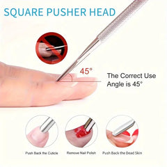 Double Sided Cuticle Pusher and Blade - Precision Nail Care Tool