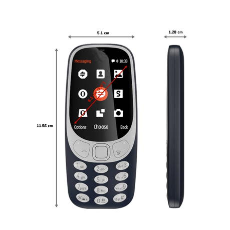 Classic 3310 Style Mobile Phone - Durable Retro Design with Modern Features