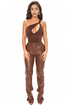 One Shoulder Strap Hollow Bodysuit