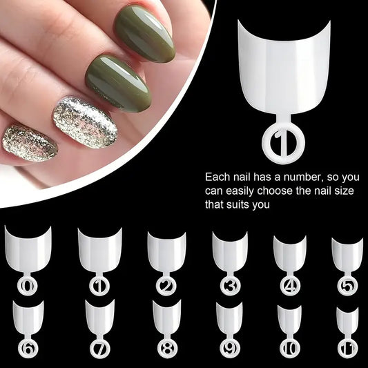 100pc Soft Gel Nail Tips – Full Cover Clear Extension Kit 1-10