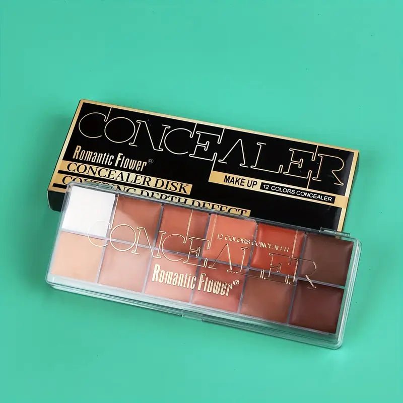 12 Colors Concealer Palette, Coverage Long Lasting Contour Cream