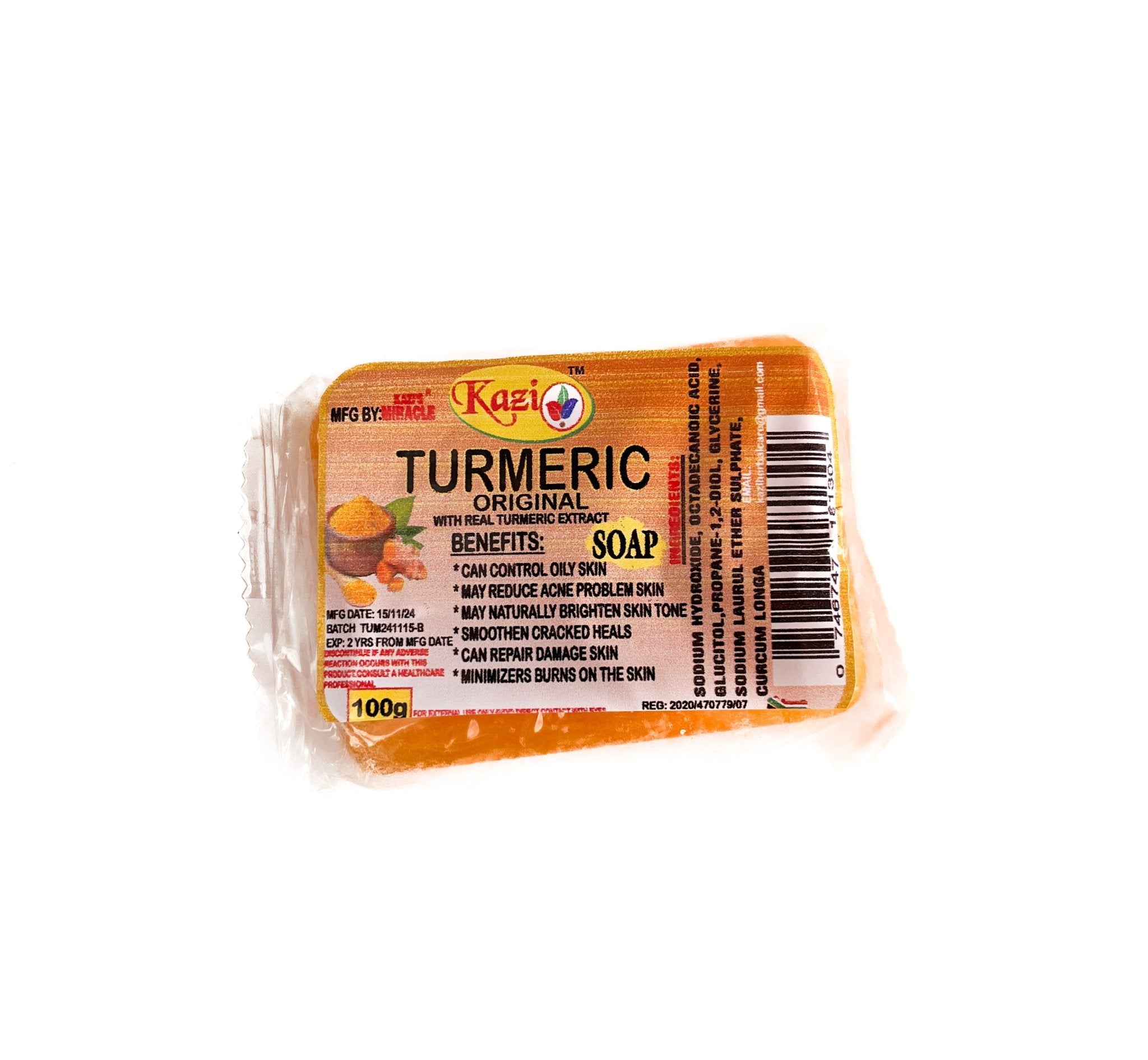 Kazi Turmeric Soap – 100g Natural Skincare for Oily & Acne-Prone Skin