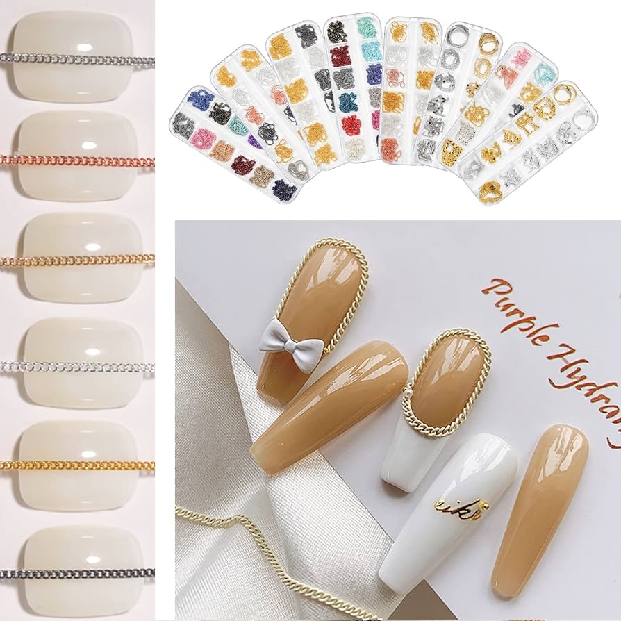 3D Colorful Nail Chain – Add Glamorous Metal Chains to Your Nail Designs