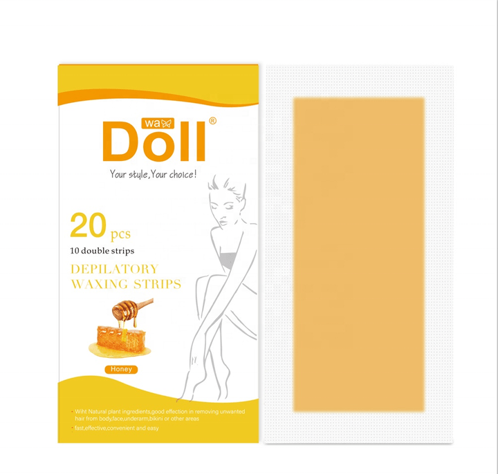 Doll Depilatory Waxing Strips - 20 pcs (10 Double Strips) Random
