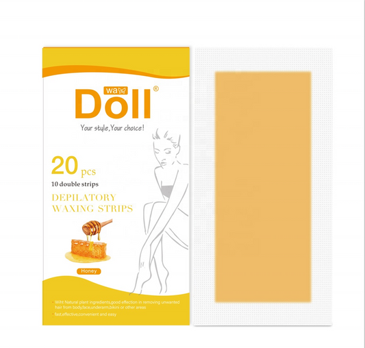Doll Depilatory Waxing Strips - 20 pcs (10 Double Strips) Random