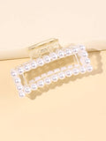 Elegant Faux Pearl Hair Grip Claw 1pc