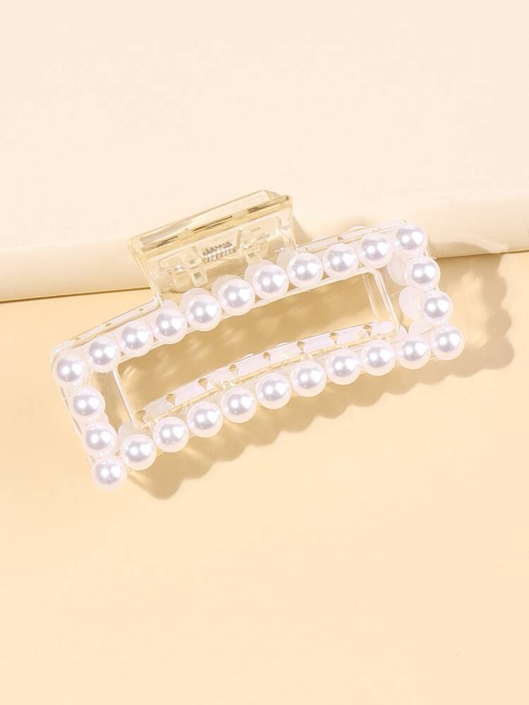 Elegant Faux Pearl Hair Grip Claw 1pc