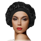 Wide Band Bonnet Cap – Breathable Satin Cap for Hair Protection (20" Large Size)