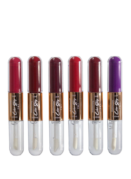 1pc Long-Lasting Color Stay 2 in1 Lip Gloss 