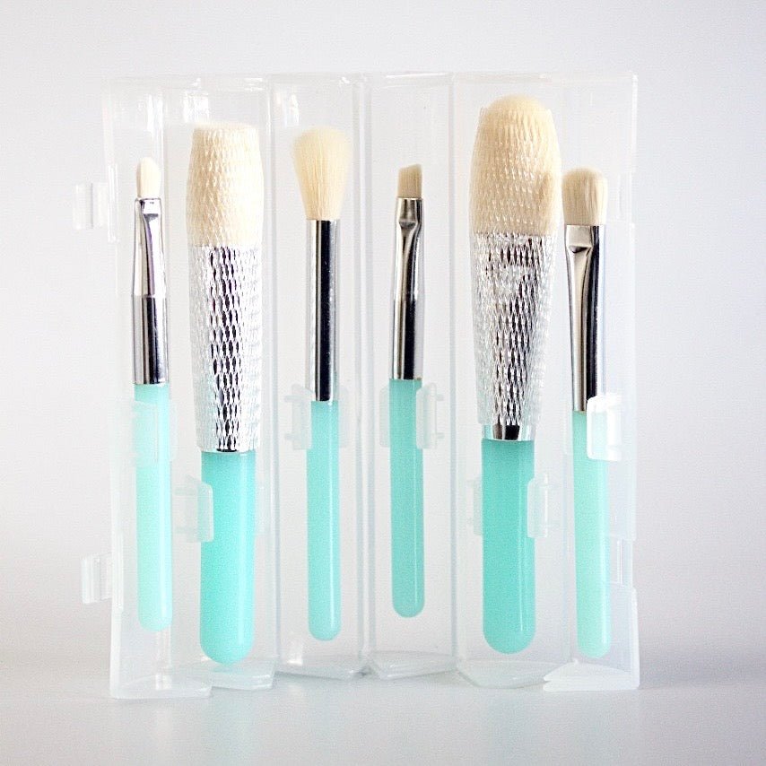 6-Piece Travel Makeup Brush Set with Case - Perfect for On-the-Go Beauty